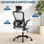 Chaise de bureau ergonomique en maille avec appui-tête et support lombaire réglables