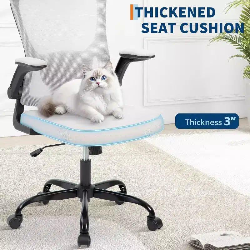 Chaise de bureau ergonomique en maille avec appui-tête et support lombaire réglables