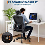 Chaise de bureau ergonomique en maille avec appui-tête et support lombaire réglables