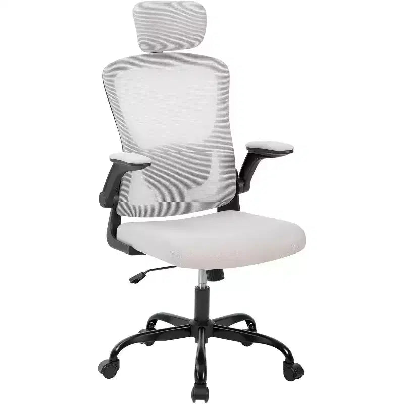 Chaise de bureau ergonomique en maille avec appui-tête et support lombaire réglables