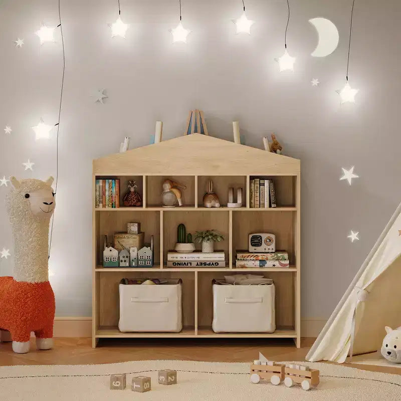 Étagère à livres et organiseur de jouets en bois pour enfants, 41 po, 9 compartiments