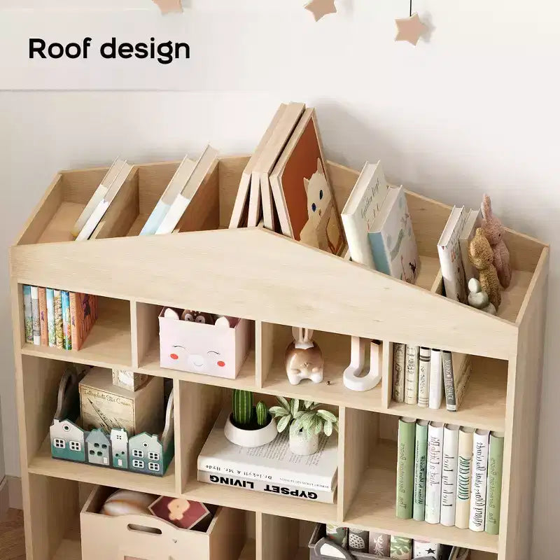 Étagère à livres et organiseur de jouets en bois pour enfants, 41 po, 9 compartiments