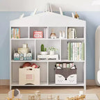 Étagère à livres et organiseur de jouets en bois pour enfants, 41 po, 9 compartiments