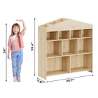 Étagère à livres et organiseur de jouets en bois pour enfants, 41 po, 9 compartiments