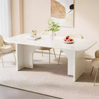 Table de salle à manger rectangulaire de 63 pouces avec pieds arqués, pour 4 à 6 personnes