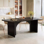Table de salle à manger rectangulaire de 63 pouces avec pieds arqués, pour 4 à 6 personnes