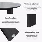 Table à manger ronde en bois de 45 pouces pour 4, pied central noir