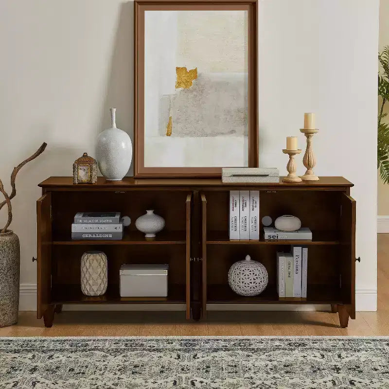 Bahut/Buffet Mid-century avec 4 Portes et 4 Étagères