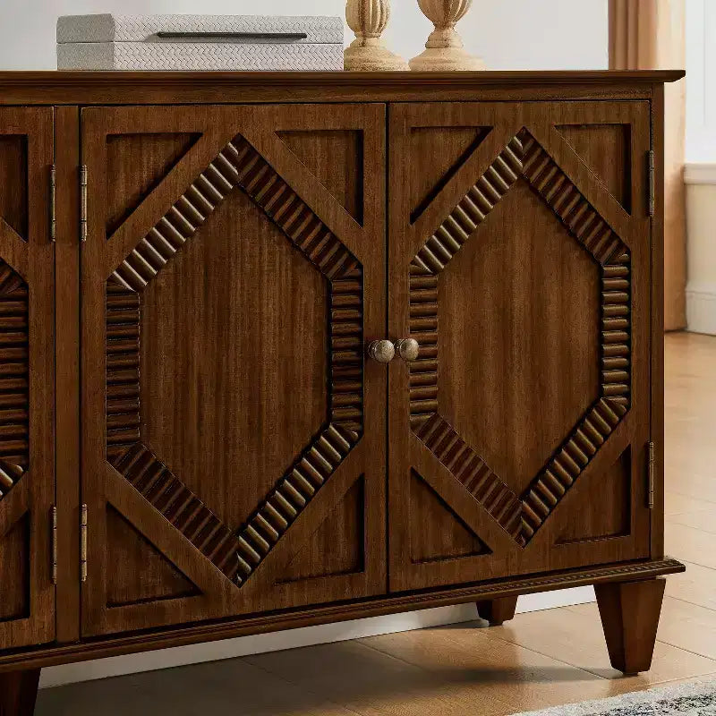 Bahut/Buffet Mid-century avec 4 Portes et 4 Étagères