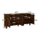 Bahut/Buffet Mid-century avec 4 Portes et 4 Étagères