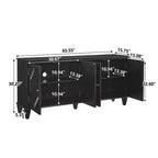 Bahut/Buffet Mid-century avec 4 Portes et 4 Étagères