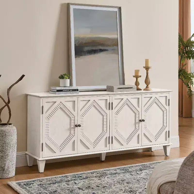 Bahut/Buffet Mid-century avec 4 Portes et 4 Étagères