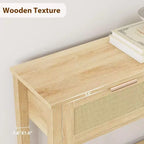 Console étroite avec 2 tiroirs et 2 étagères de rangement