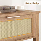 Console étroite avec 2 tiroirs et 2 étagères de rangement