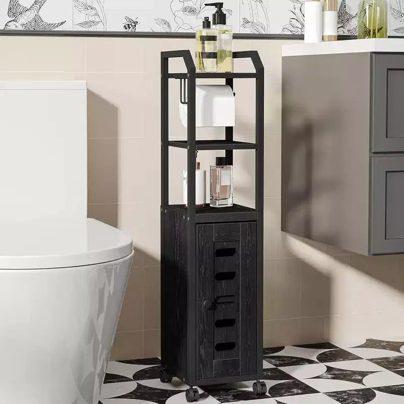 Dcolora Bathroom Storage Cabinet - Toilet Paper Storage Cabinet, Small Toilet Paper Holder with 4 Wheels