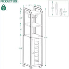 Meuble de rangement de salle de bain avec porte-papier toilette et roulettes