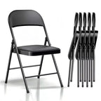 SUGIFT 6 Pack Folding Chairs Fabric Cover Padded Folding Chair with Durable Steel Frame