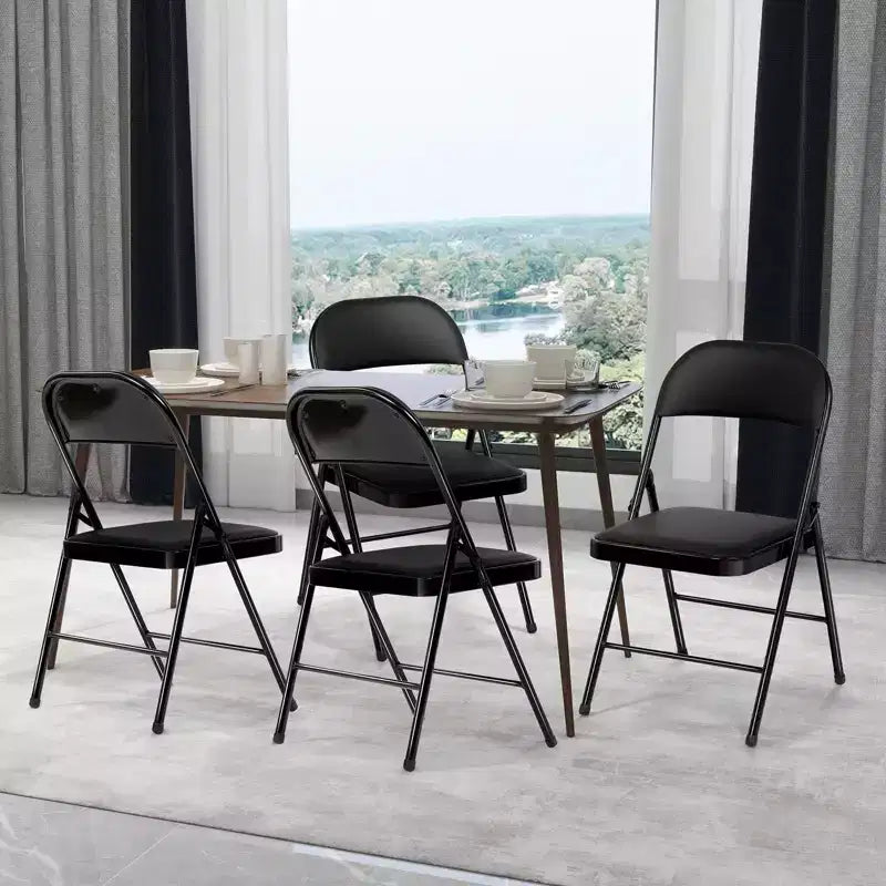 Lot de 6 chaises pliantes avec assise rembourrée et cadre en acier