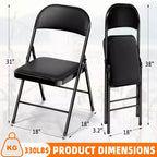 Lot de 6 chaises pliantes avec assise rembourrée et cadre en acier
