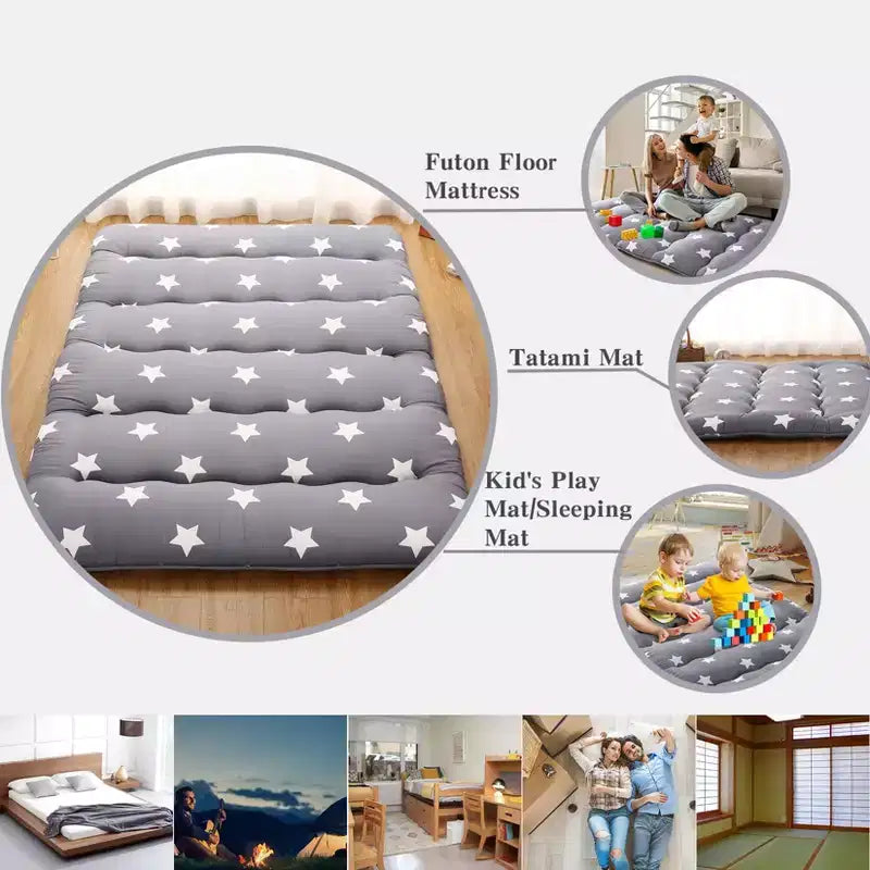 Matelas de sol japonais Futon – Tapis de couchage pliable et enroulable