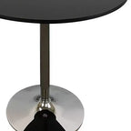 Table à manger ronde de 36 pouces avec pied central, noir et argent