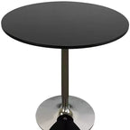 Table à manger ronde de 36 pouces avec pied central, noir et argent