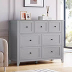 Commode en bois à 7 tiroirs avec armoire de rangement