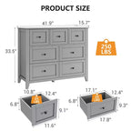 Commode en bois à 7 tiroirs avec armoire de rangement