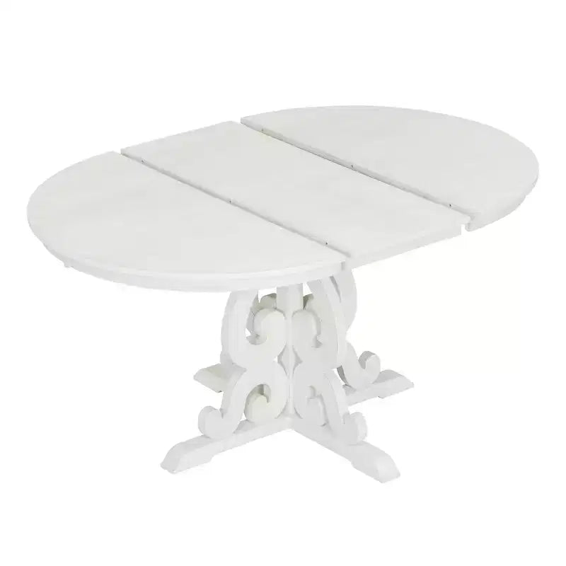 Ensemble de salle à manger extensible rond 5 pièces pour 4 personnes avec chaises rembourrées