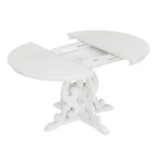 Ensemble de salle à manger extensible rond 5 pièces pour 4 personnes avec chaises rembourrées