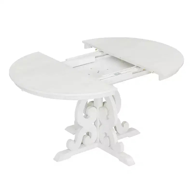 Ensemble de salle à manger extensible rond 5 pièces pour 4 personnes avec chaises rembourrées