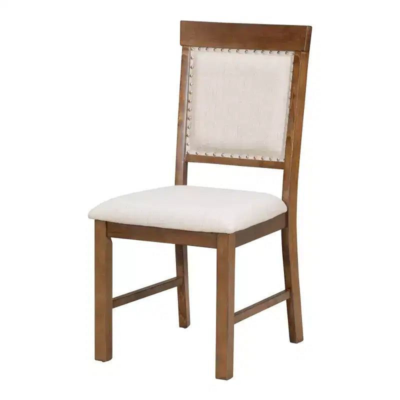 Ensemble de salle à manger extensible rond 5 pièces pour 4 personnes avec chaises rembourrées