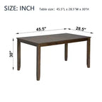 Table de salle à manger rectangulaire en bois – Finition noyer, taille compacte pour petits espaces