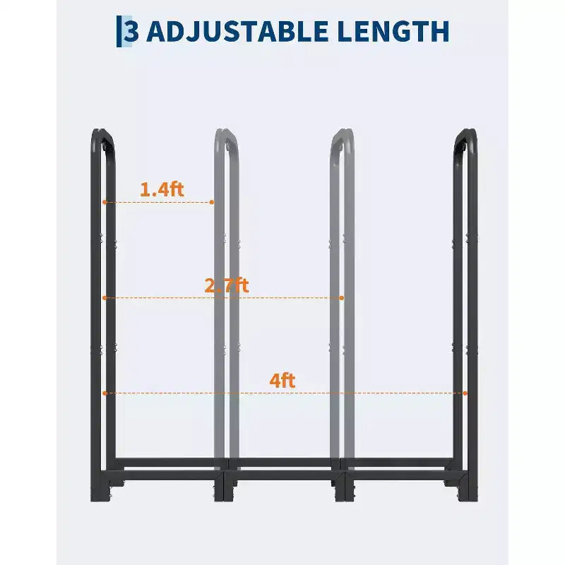 Range-bûches en acier de 1,2 m