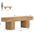 Banc en bois de ferme brun clair de 55 po