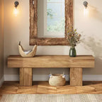 Banc en bois de ferme brun clair de 55 po