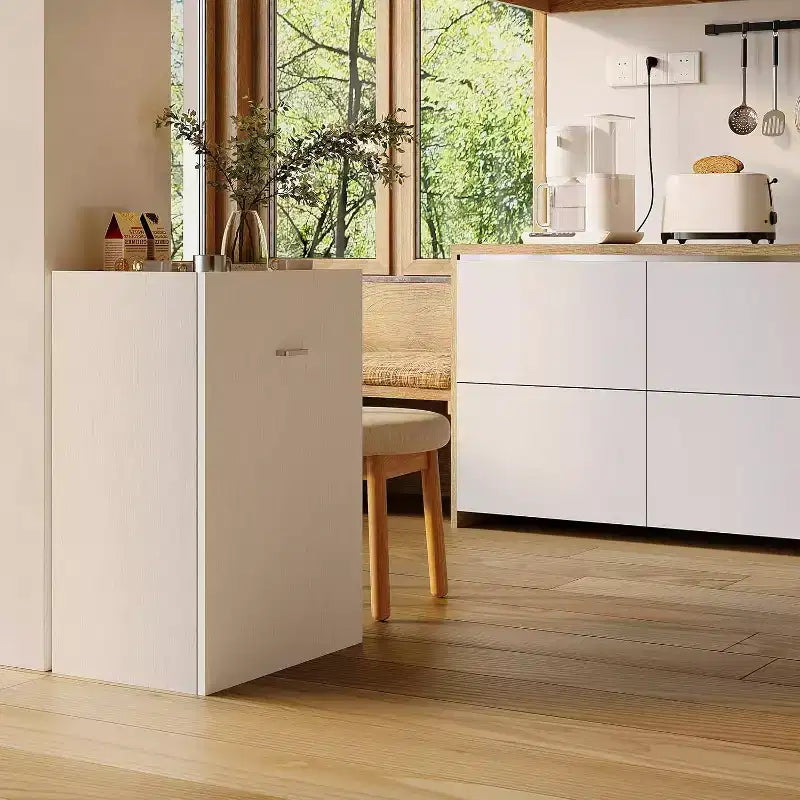 Bureau d'ordinateur blanc pliable avec étagères de rangement et roulettes