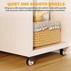 Bureau d'ordinateur blanc pliable avec étagères de rangement et roulettes