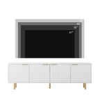 Meuble TV de 68 pouces avec portes de rangement et étagères multimédia