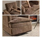 Fauteuil d'appoint pivotant moderne avec coussin de dossier