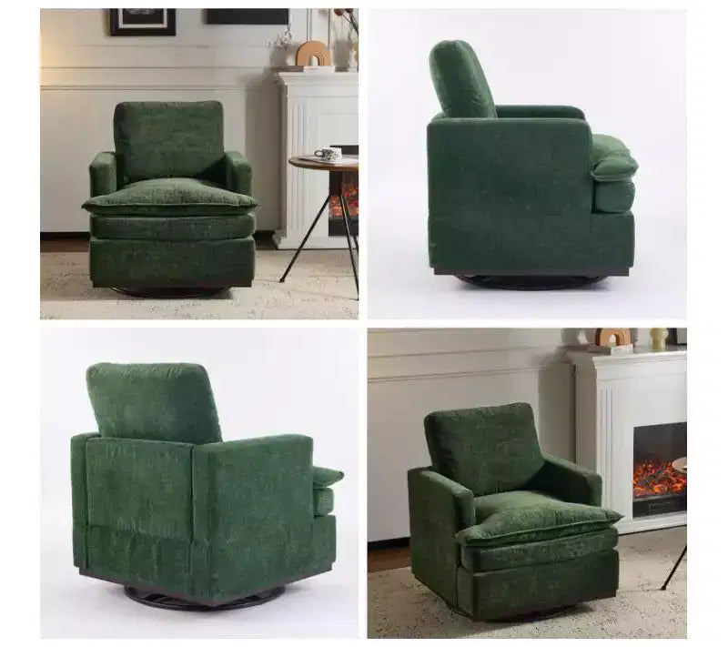 Fauteuil d'appoint pivotant moderne avec coussin de dossier