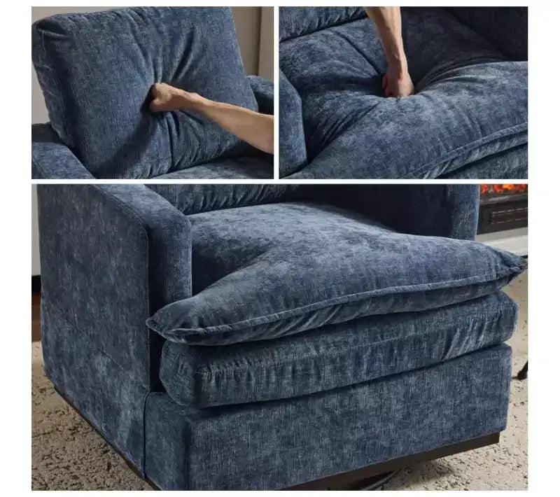 Fauteuil d'appoint pivotant moderne avec coussin de dossier