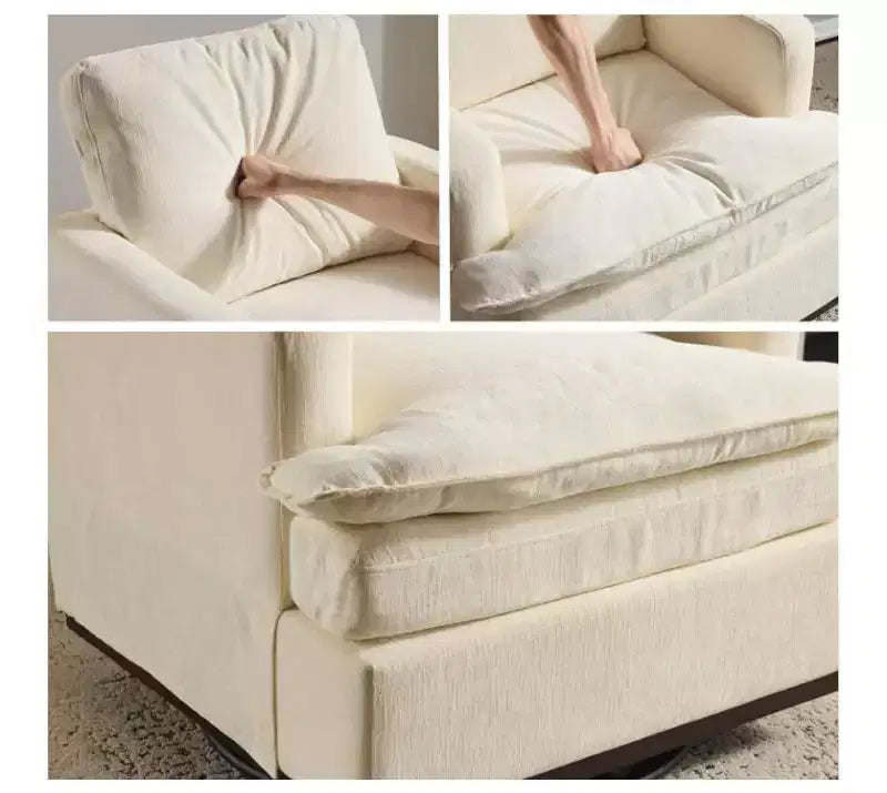 Fauteuil d'appoint pivotant moderne avec coussin de dossier