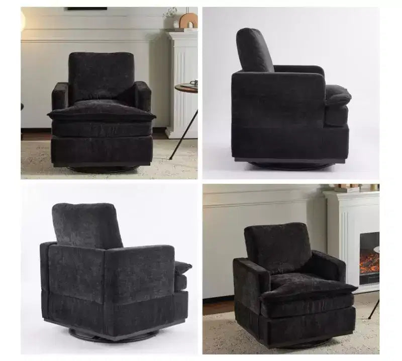 Fauteuil d'appoint pivotant moderne avec coussin de dossier