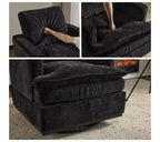 Fauteuil d'appoint pivotant moderne avec coussin de dossier