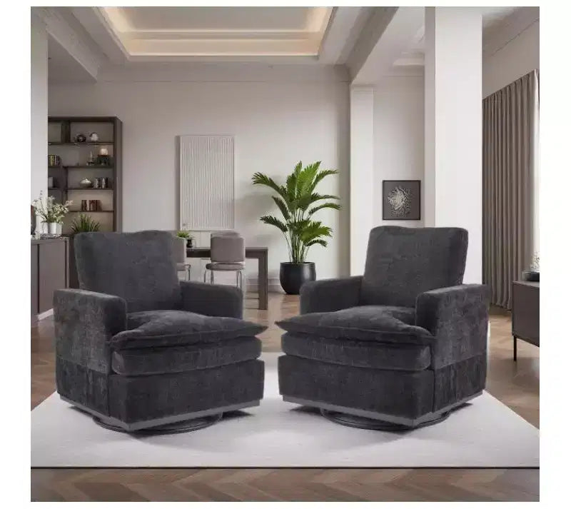 Fauteuil d'appoint pivotant moderne avec coussin de dossier