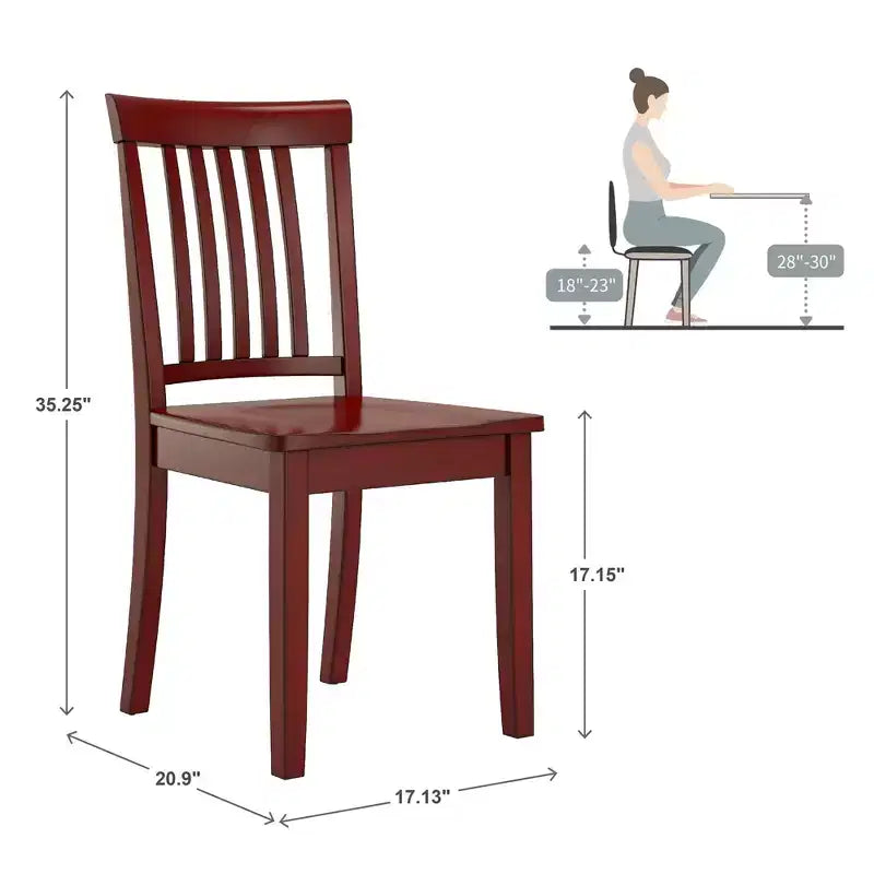Chaises de salle à manger Mission Back Wood (Lot de 2)