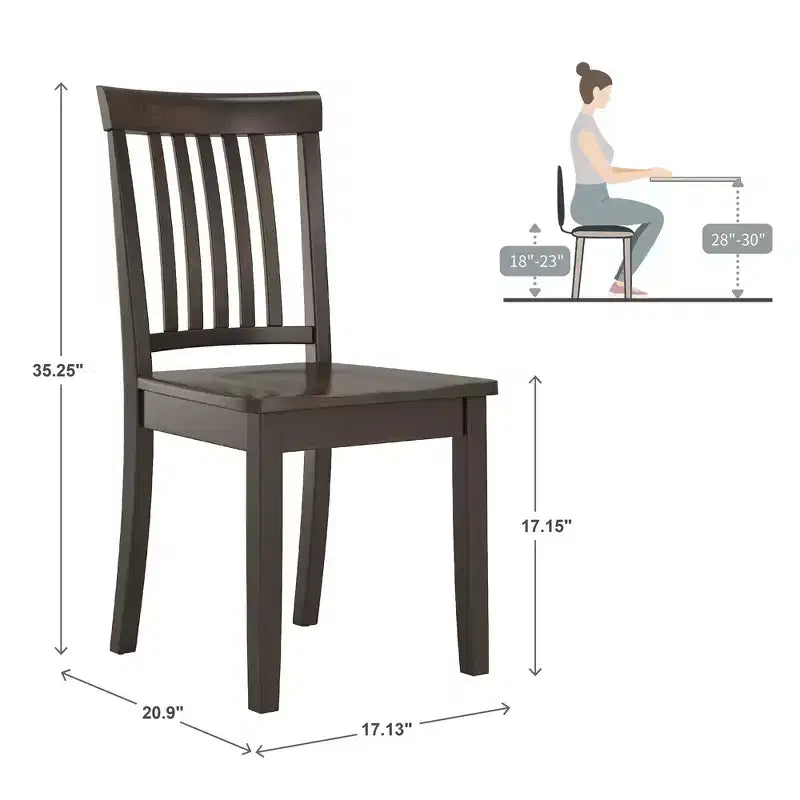 Chaises de salle à manger Mission Back Wood (Lot de 2)