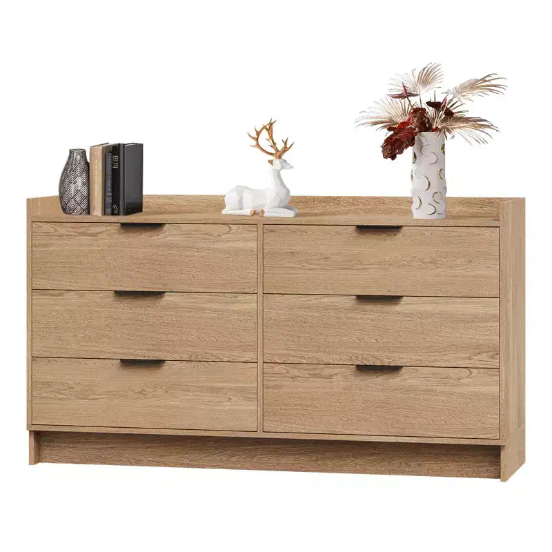 Commode à 6 tiroirs de 52,5" de large avec poignées en métal