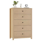 Commode haute à 5 tiroirs – Armoire en chêne pour chambre et salon